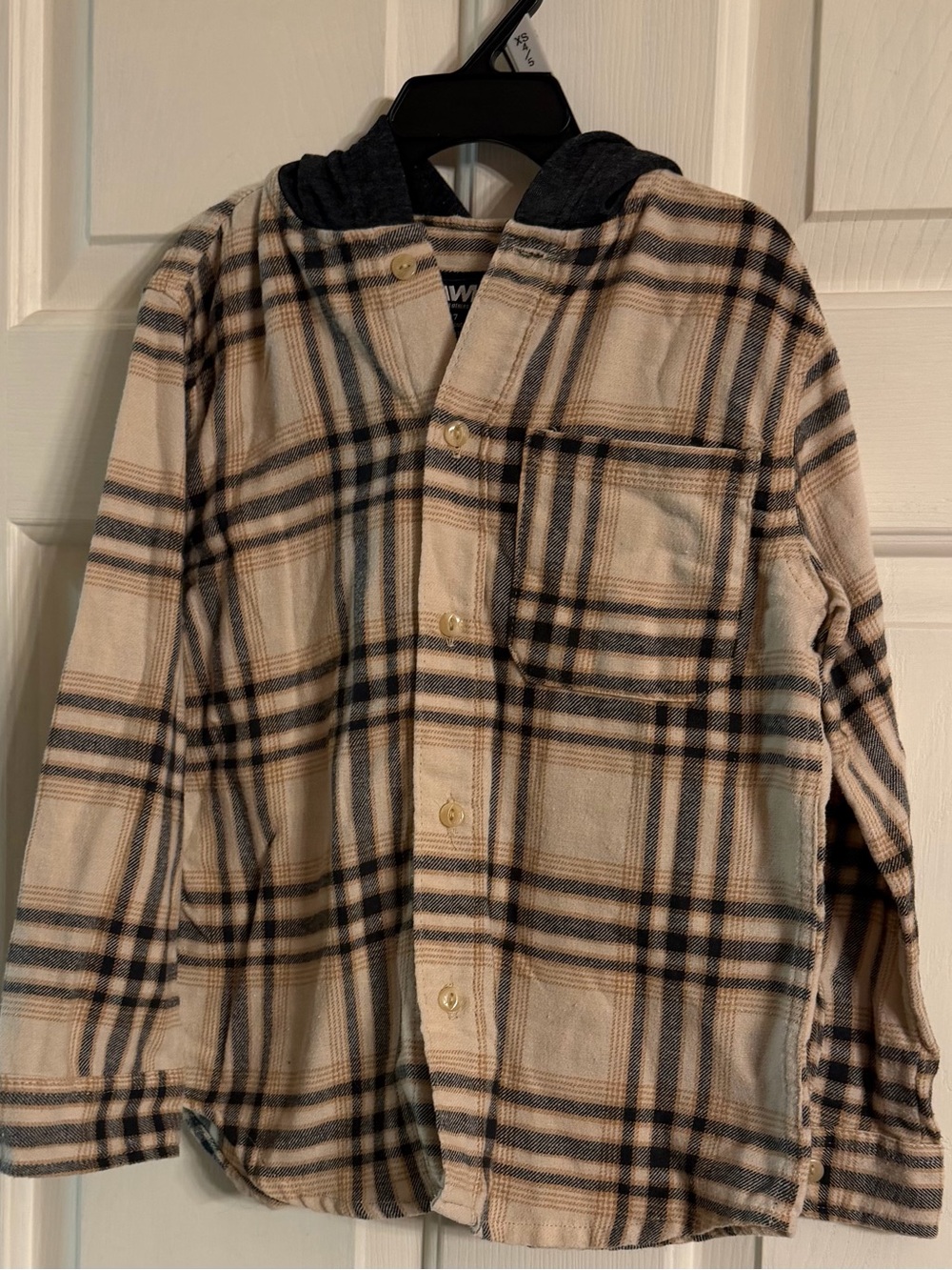 Kid’s Tony Hawk Plaid Hooded Button-Up Shirt Size 7